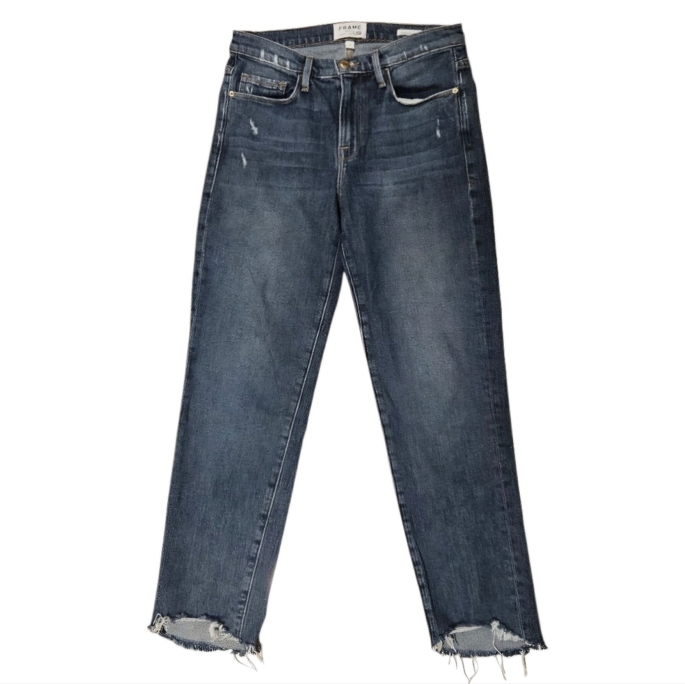 FRAME Denim Le Nouveau Straight Scoop Hem High Jeans Candover size 27 EUC
